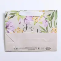 Пакет подарочный крафтовый, упаковка, &laquo;For you&raquo;, 22&times;17.5&times;8 см