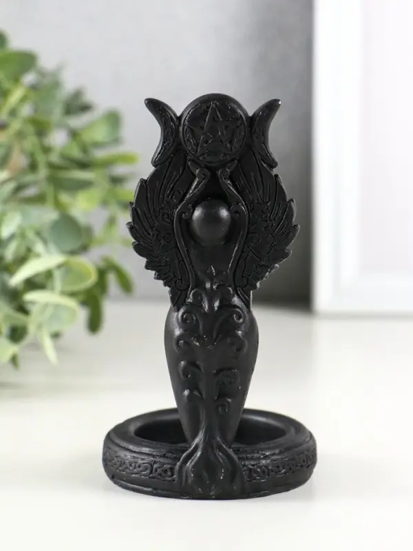 Подсвечник  Подсвечник "Богиня Викка", 12х7 см, черный