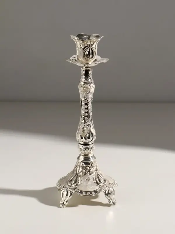 Подсвечник металл на 1 свечу 2,5 см "Деметра" набор 2 шт 9х9х23,5 см