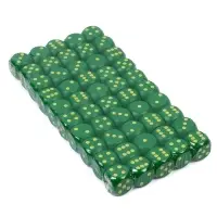 Кубики игральные, 2&times;2 см, набор 50 шт., зелёные