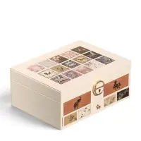 Шкатулка кожзам для украшений, 1 ящик "Картинки" белая 23х17х10,5 см