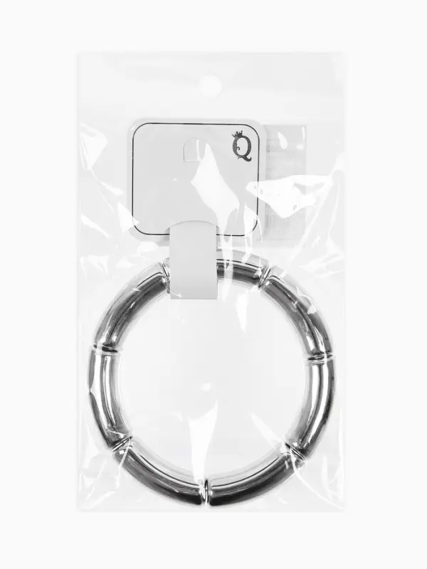 Браслет пластик на резинке "Стиль" гладкий, цвет серебро