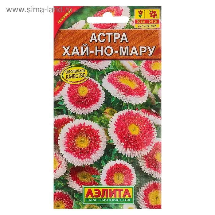 Семена цветов Астра "Хай-но-мару" помпонная, О, 0,1 г