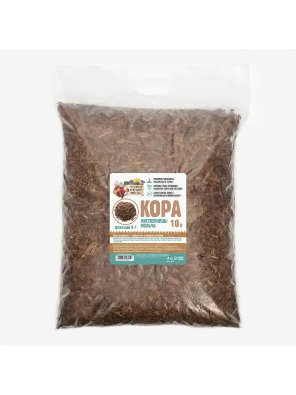 Мульча лиственницы &laquo;Рецепты Дедушки Никиты&raquo; 10 л фр 0-1