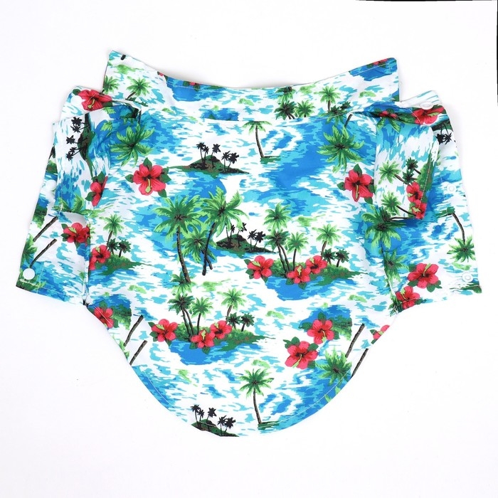 Рубашка для собак  Рубашка для собак "Тропики", M (ДС 26, ОГ 34, ОШ 25 см), голубая