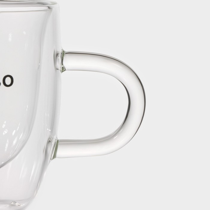 Кружка стеклянная с двойными стенками Magistro «Дуо. Espesso», 80 мл, 9×6×6,5 см Кружка стеклянная с двойными стенками Magistro «Дуо. Espesso», 80 мл, 9×6×6,5 см