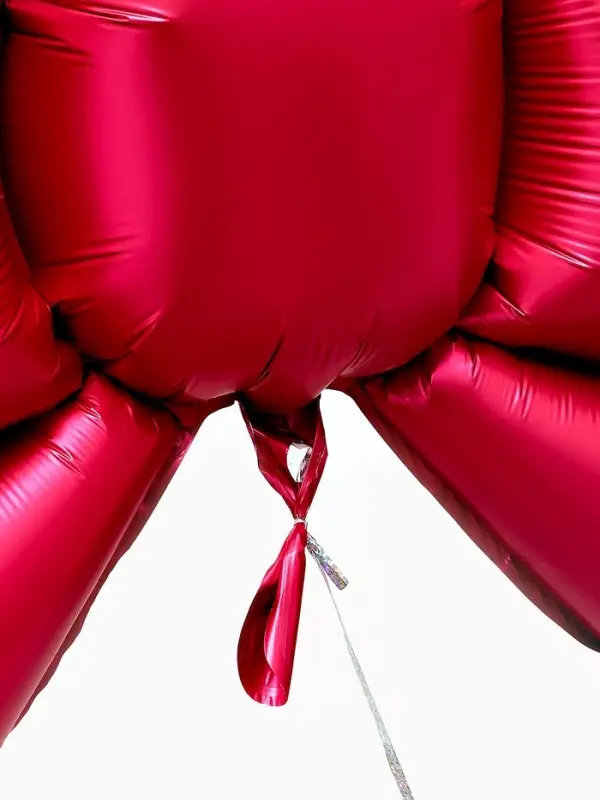 Воздушный шар фольгированный 50" "Бант" цвет красный матовый