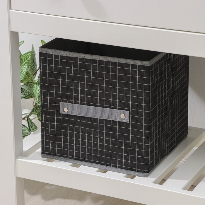 Короб стеллажный для хранения Доляна «Кло», 25×25×25 см, цвет чёрный Короб стеллажный для хранения Доляна «Кло», 25×25×25 см, цвет чёрный