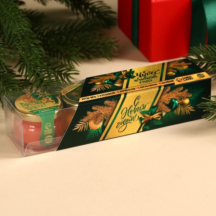 Подарочный набор: крем - мёд «Чудес», вкус: клубника, абрикос, апельсин, малина, 120 г (4 шт. x 30 г). Подарочный набор: крем - мёд «Чудес», вкус: клубника, абрикос, апельсин, малина, 120 г (4 шт. x 30 г).