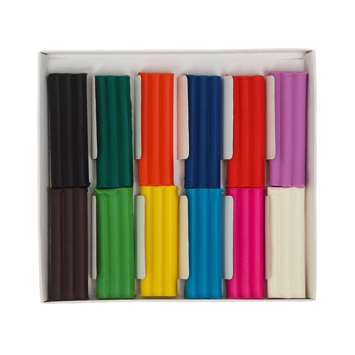 Пластилин мягкий (восковой) 12 цветов 180 г «Каляка-Маляка», со стеком Пластилин мягкий (восковой) 12 цветов 180 г «Каляка-Маляка», со стеком