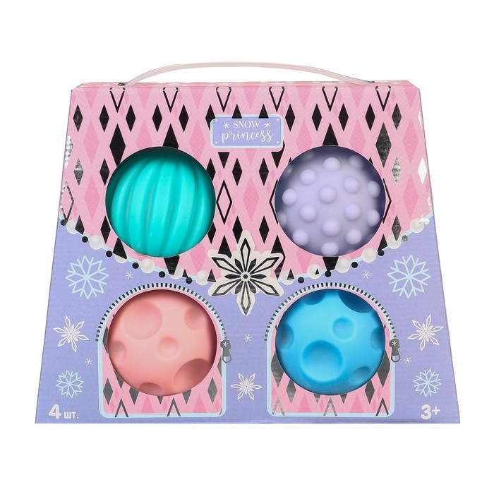 Подарочный набор развивающих мячиков «Холодное сердце», 4 шт., новогодняя подарочная упаковка, Крошка Я Подарочный набор развивающих мячиков «Холодное сердце», 4 шт., новогодняя подарочная упаковка, Крошка Я