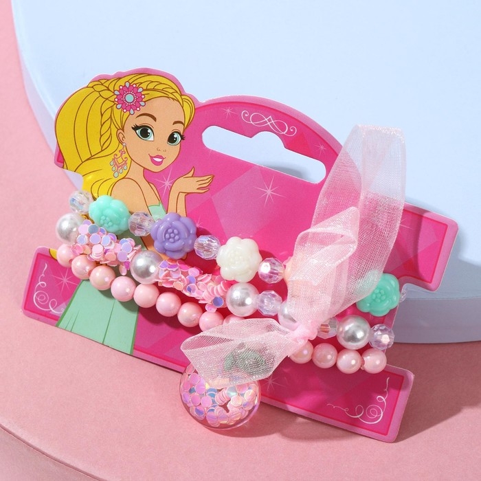 Набор детских браслетов «Выбражулька» с бантом, яблоко, цветные Набор детских браслетов «Выбражулька» с бантом, яблоко, цветные