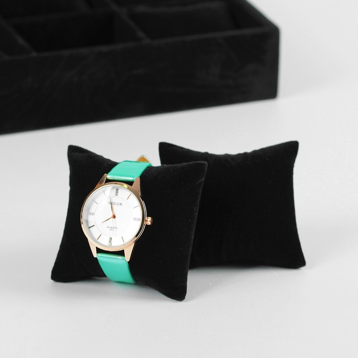 Подставка для часов, браслетов, 12 мест, 35&times;24&times;5 см, цвет чёрный