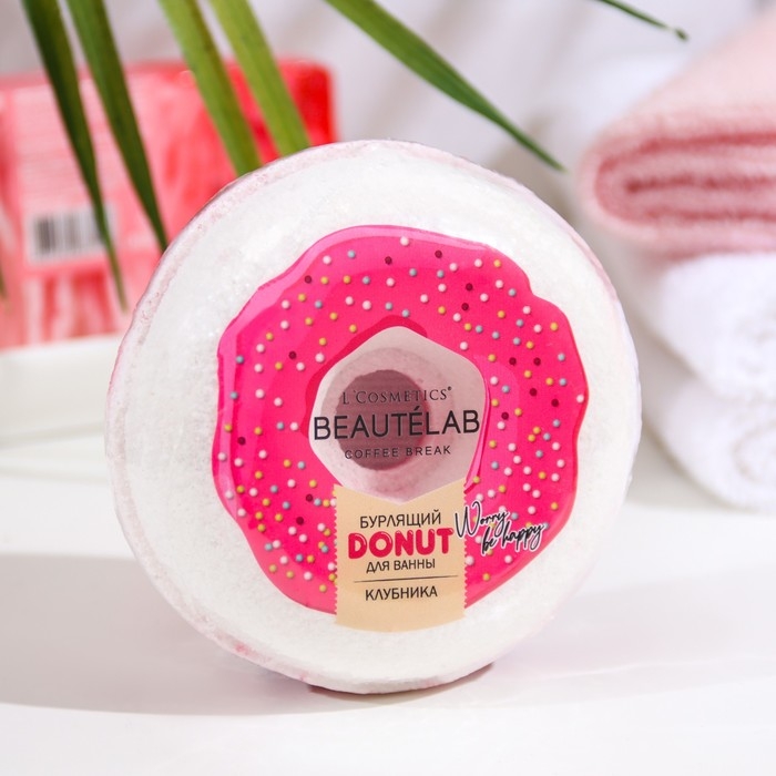 Бомбочка для ванны Donut Бомбочка для ванны Donut "Клубника", 160 г