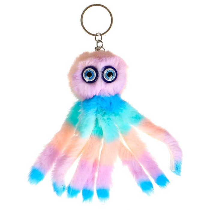 Мягкая игрушка «Осьминог», на брелоке, 11 см, цвета МИКС Мягкая игрушка «Осьминог», на брелоке, 11 см, цвета МИКС