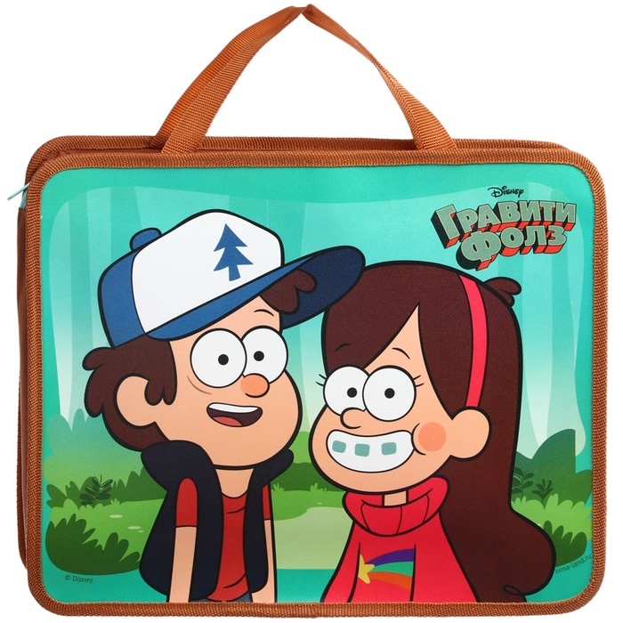 Папка пластиковая с ручками А4, на молнии, 75х330х260 мм, Гравити Фолз Папка пластиковая с ручками А4, на молнии, 75х330х260 мм, Гравити Фолз