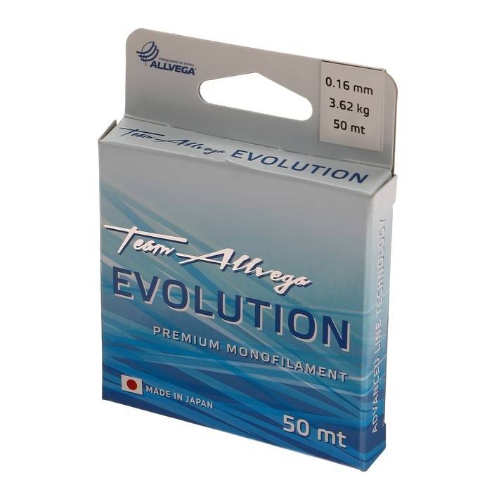 Леска монофильная ALLVEGA Evolution, диаметр 0.16 мм, тест 3.62 кг, 50 м, прозрачная Леска монофильная ALLVEGA Evolution, диаметр 0.16 мм, тест 3.62 кг, 50 м, прозрачная