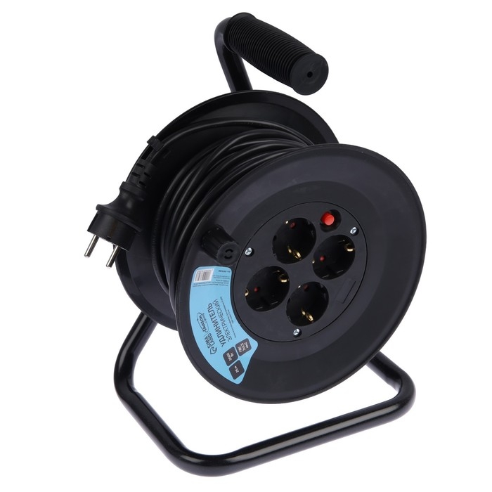 Удлинитель на катушке 4 розетки, 25 м, 16 А, ПВС 3х2.5 мм2, без з/к,IP20 Удлинитель на катушке 4 розетки, 25 м, 16 А, ПВС 3х2.5 мм2, без з/к,IP20