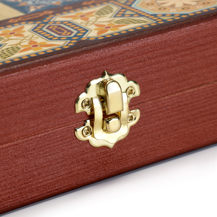 Настольные игры 3 в 1 "Мозаика": шахматы, нарды, шашки, доска деревянные, большие, 40х40 см