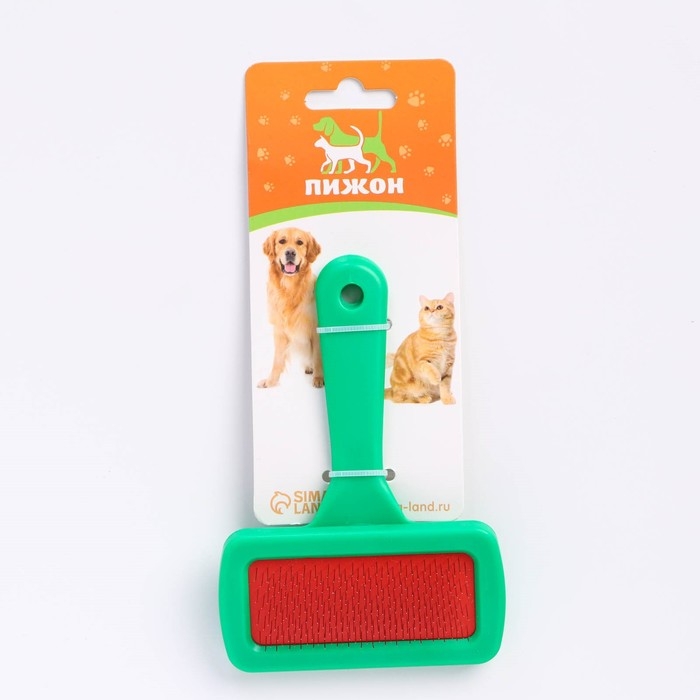 Пуходёрка  Пуходёрка "Симпл" без капель с пластиковой ручкой 9,2 х 13,2 см, зелёная