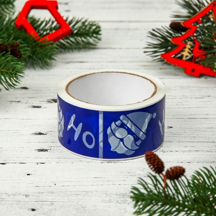 Новый год. Скотч с логотипом  Новый год. Скотч с логотипом "СантаКлаусНО 2" 48*45м 45мкм