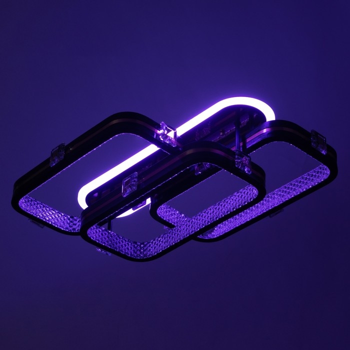 Люстра с ПДУ Люстра с ПДУ "Тильда" 3хLED 132Вт 3000-6000К RGB черный золотой 70х42х16см