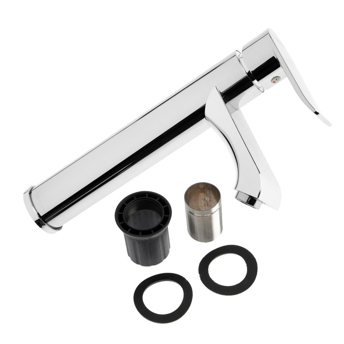 Смеситель для раковины ZEIN Z3722, однорычажный, длина излива 12 см, высокий, пластик, хром Смеситель для раковины ZEIN Z3722, однорычажный, длина излива 12 см, высокий, пластик, хром