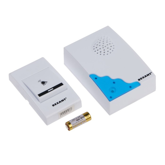 Звонок REXANT RX-1, беспроводной, 36 мелодий, 80 м, от батареек/220 В, белый Звонок REXANT RX-1, беспроводной, 36 мелодий, 80 м, от батареек/220 В, белый