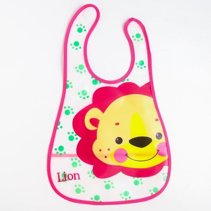 Нагрудник непромокаемый из клеёнки с карманом «Львёнок», на липучке Нагрудник непромокаемый из клеёнки с карманом «Львёнок», на липучке
