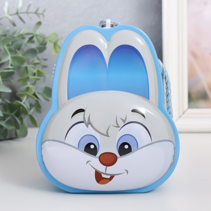 Копилка металл с замочком Копилка металл с замочком "Зайчик/Зайка" МИКС 12х9х14 см