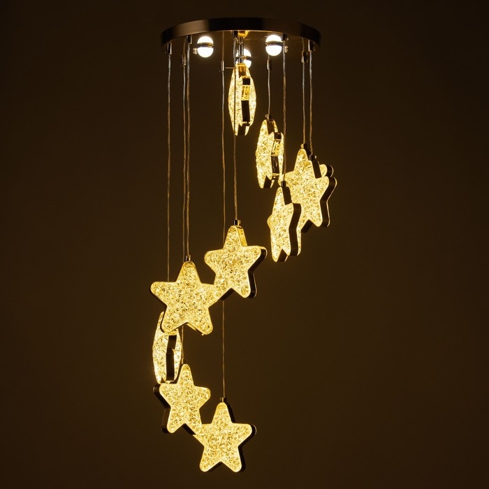 Каскад Каскад "Звезды" 10LED+3LED 128Вт ПДУ золото 40х40х200см BayerLux