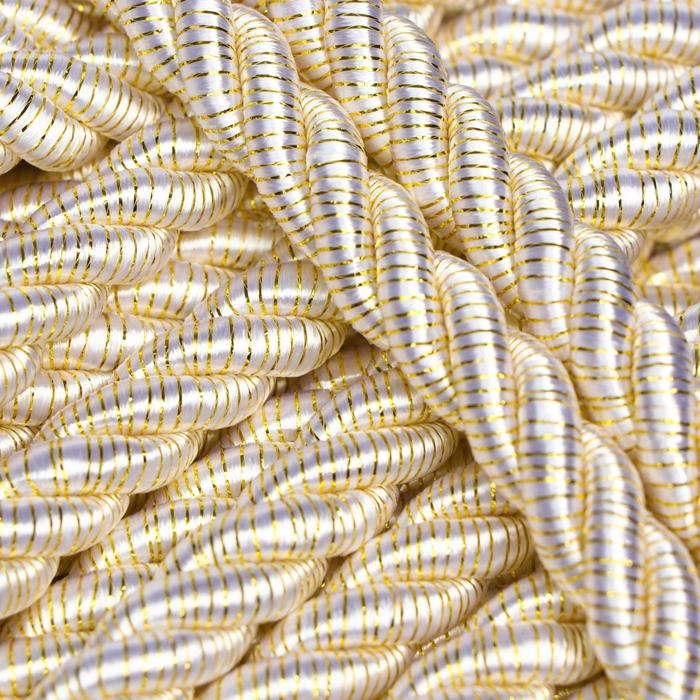 Шнур витой декоративный, без тесьмы, № 0,2, 12 мм, 25 м