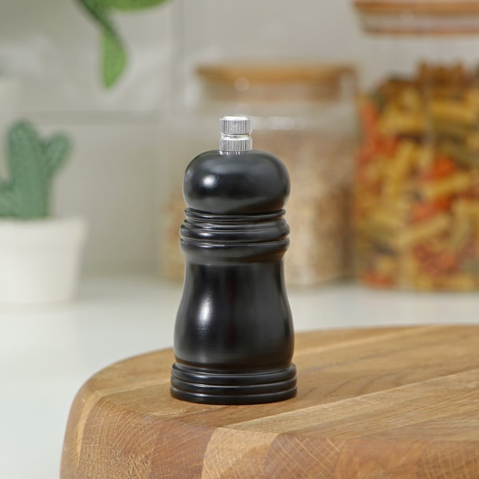 Мельница для специй Доляна «Дуновение леса», 10,5×4,5 см, керамический механизм, цвет тёмное дерево Мельница для специй Доляна «Дуновение леса», 10,5×4,5 см, керамический механизм, цвет тёмное дерево