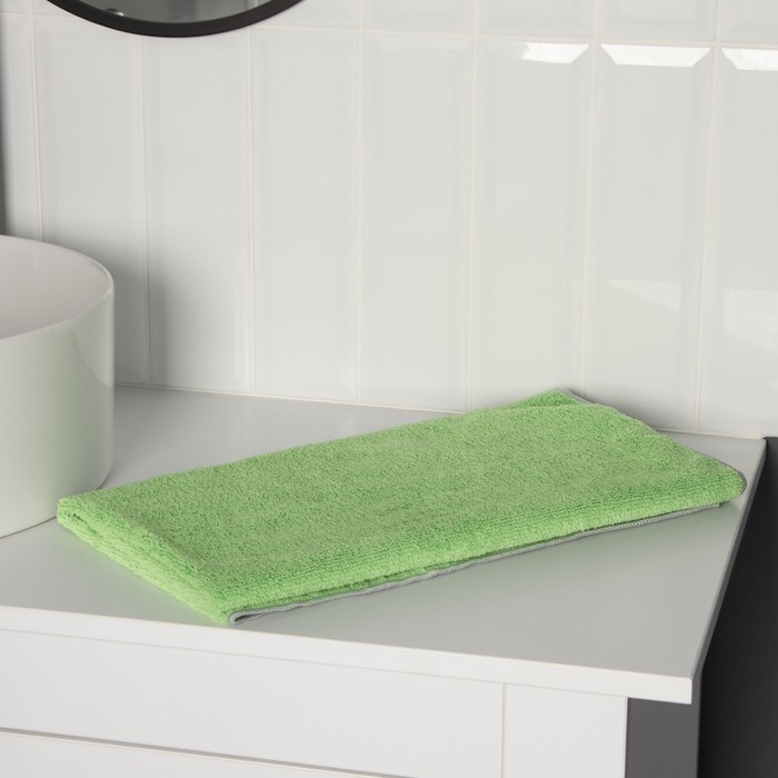 Тряпка для пола Raccoon, 250 г/м², 60×80 см, микрофибра, с оверлоком, 1 шт, цвет зеленый Тряпка для пола Raccoon, 250 г/м², 60×80 см, микрофибра, с оверлоком, 1 шт, цвет зеленый