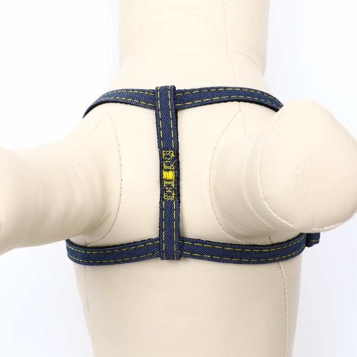 Шлейка Шлейка "Джинс", чёрный подклад, ширина 1 см, ОШ 25-40 см, ОГ 25-40 см