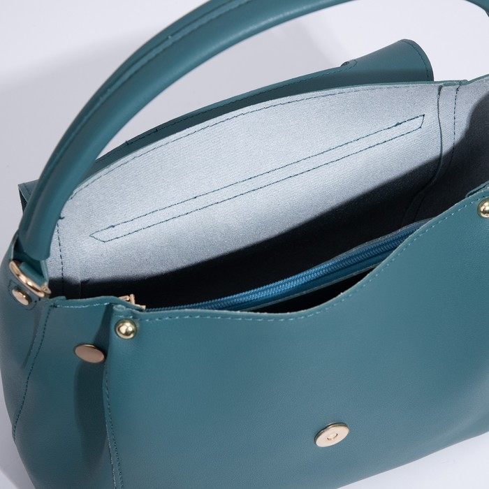 Сумка-мессенджер на клапане цвет бирюзовый