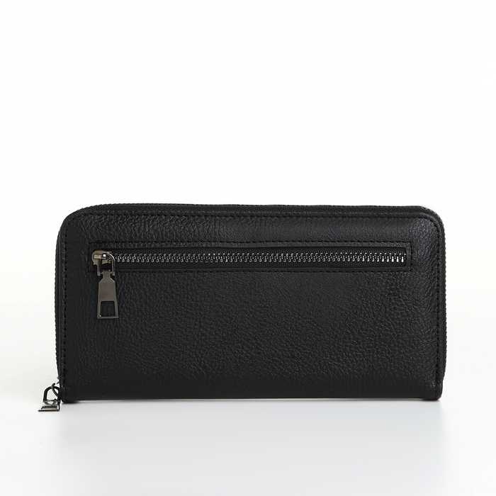 Портмоне мужское на молнии, отдел для карт, монет, цвет чёрный Портмоне мужское на молнии, отдел для карт, монет, цвет чёрный