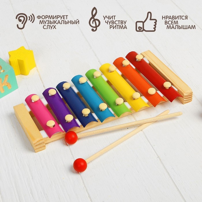 Игрушка музыкальная Металлофон, 8 тонов Игрушка музыкальная Металлофон, 8 тонов