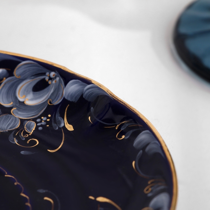 Блюдце Блюдце "Весна", d-14,5см, кобальтовая глазурь