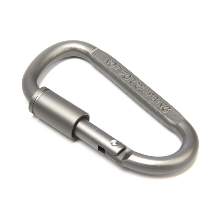 Карабин подвесной тактический 81х41 мм, D-образный, цвет хром Карабин подвесной тактический 81х41 мм, D-образный, цвет хром