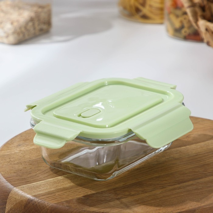 Контейнер для еды из жаропрочного стекла с крышкой Cook and Freeze, 380 мл, 15&times;11&times;5,5 см, цвет МИКС