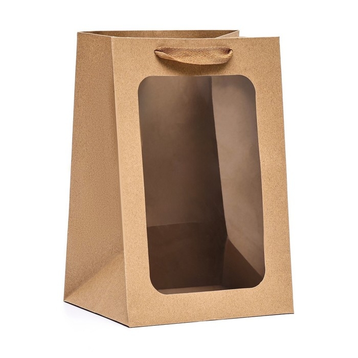 Пакет подарочный, с окном, 30 х 20 х 16 см, крафт, 1шт. Пакет подарочный, с окном, 30 х 20 х 16 см, крафт, 1шт.