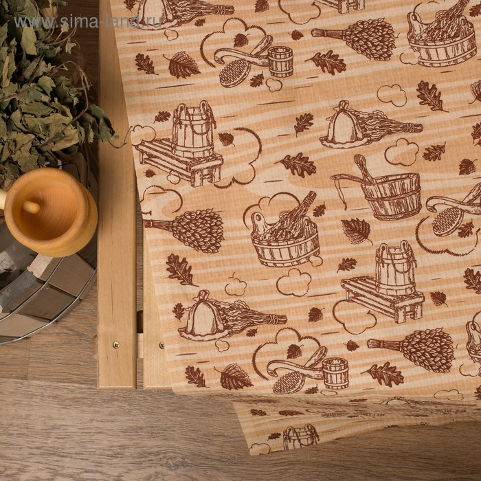 Простыня для бани Простыня для бани "Банька" 145х 180 см, 100% хл, вафельное полотно