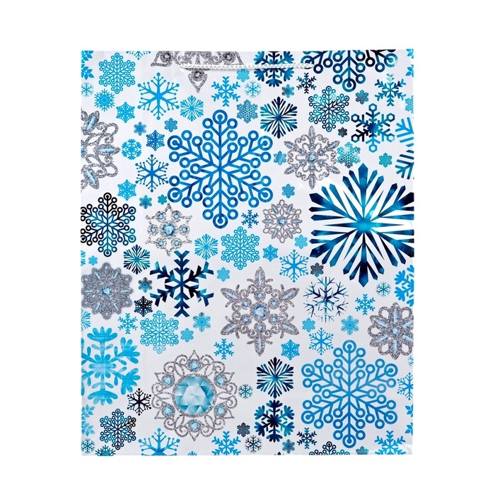 Пакет подарочный новогодний ламинированный «Снежинки», XL 40 х 49 х 19 см Пакет подарочный новогодний ламинированный «Снежинки», XL 40 х 49 х 19 см