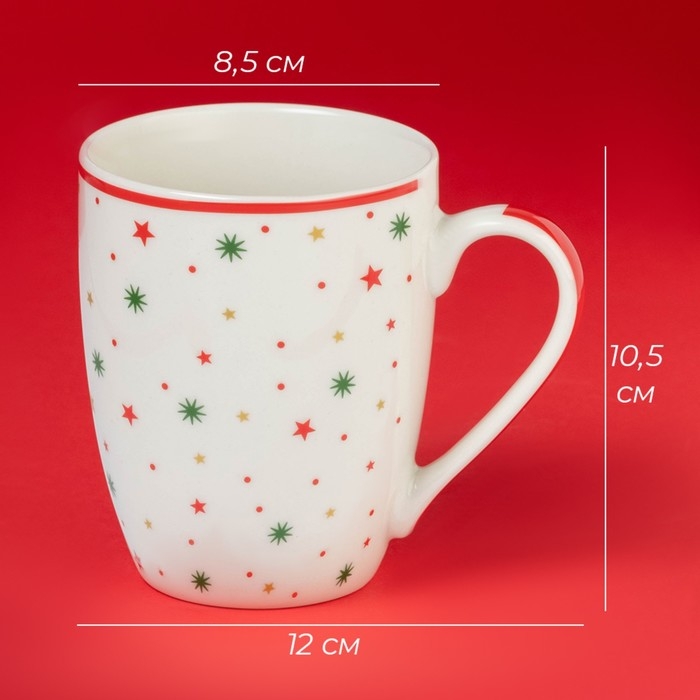 Новогодняя кружка Доляна «Новогодние каникулы», 370 мл, 12×8,5×10,5 см, цвет белый Новогодняя кружка Доляна «Новогодние каникулы», 370 мл, 12×8,5×10,5 см, цвет белый