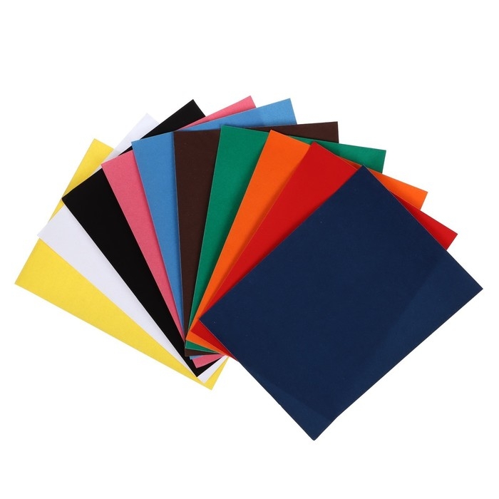Набор бумаги бархатной А5, 10 листов, 10 цветов, плотность 110г/м2 Набор бумаги бархатной А5, 10 листов, 10 цветов, плотность 110г/м2