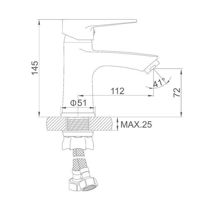 Смеситель для раковины Accoona A96111G, однорычажный, с гайкой, силумин, белый/хром Смеситель для раковины Accoona A96111G, однорычажный, с гайкой, силумин, белый/хром
