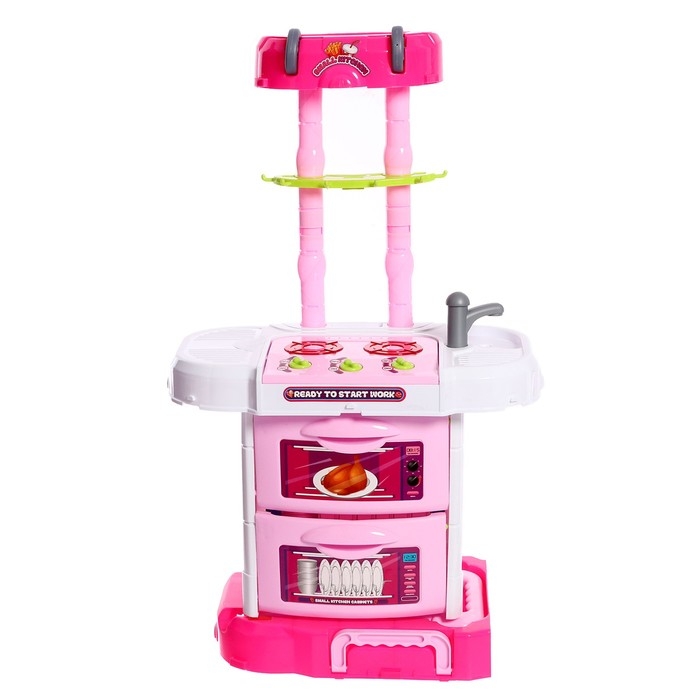 Игровой модуль в чемодане на колёсиках 3 в 1: плита, кухня, чемодан, 43 предмета Игровой модуль в чемодане на колёсиках 3 в 1: плита, кухня, чемодан, 43 предмета