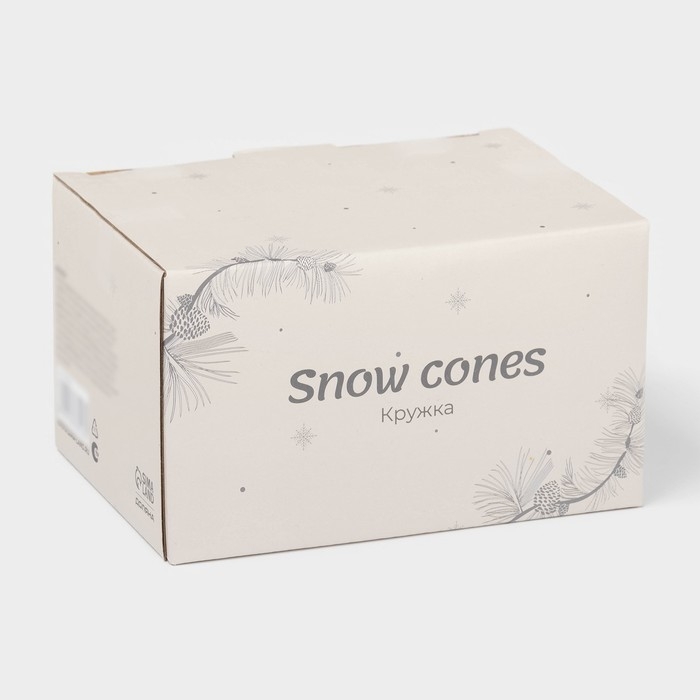 Новогодняя кружка для чая Доляна Snow cones, 370 мл, 14,5×10,8×7,2 см, керамика, цвет белый Новогодняя кружка для чая Доляна Snow cones, 370 мл, 14,5×10,8×7,2 см, керамика, цвет белый