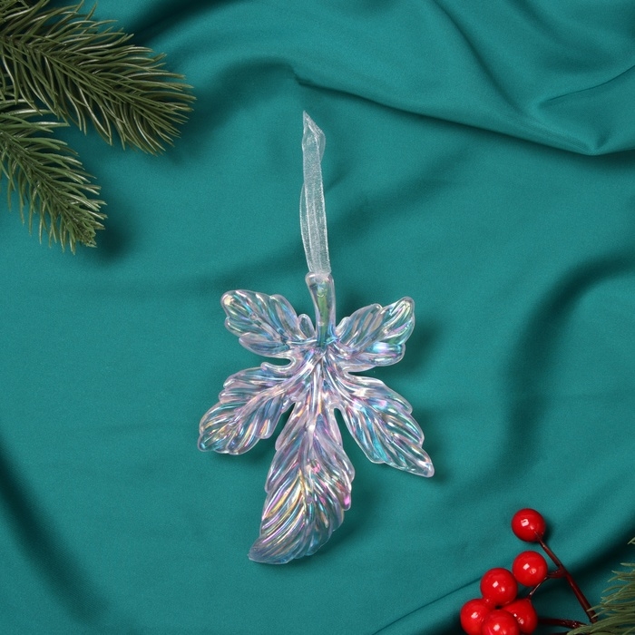 Украшение ёлочное Украшение ёлочное "Волшебный листок" 11х8,2 см, прозрачный перелив